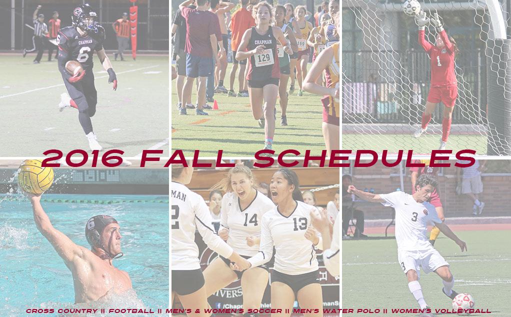 Fall 2016 sports schedules announced