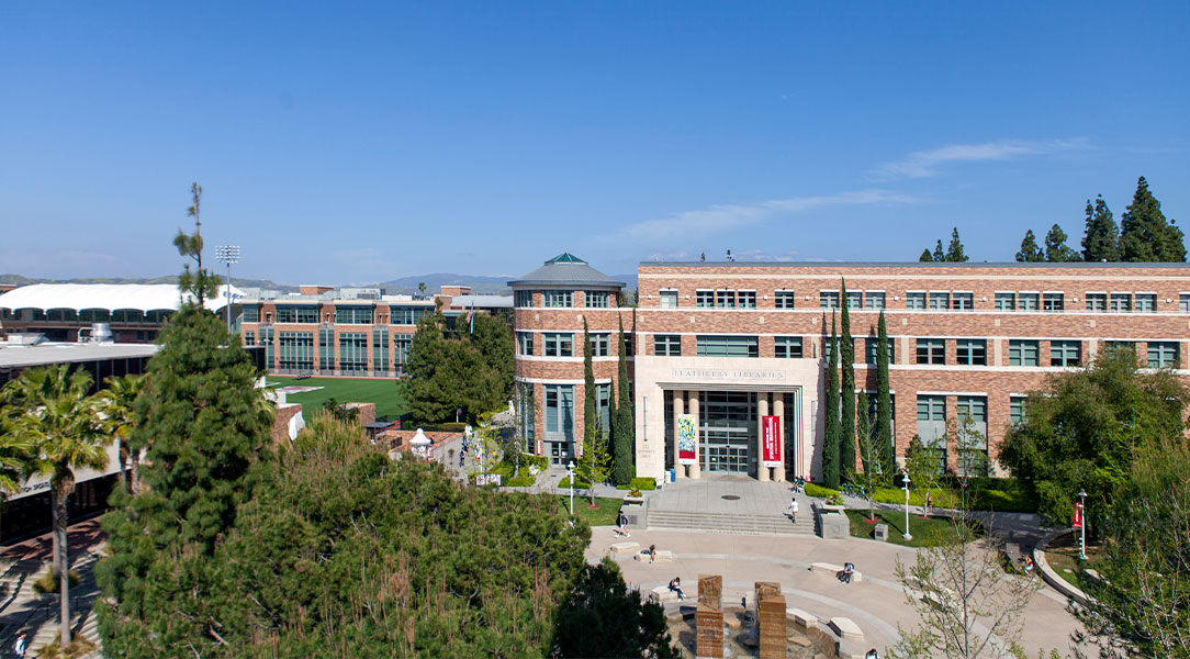 Outside photo of Chapman's campus.