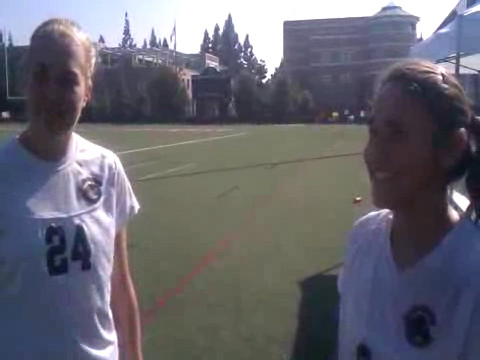 Aimee Evans and Carly Sanchez postgame interview (Pomona-Pitzer)