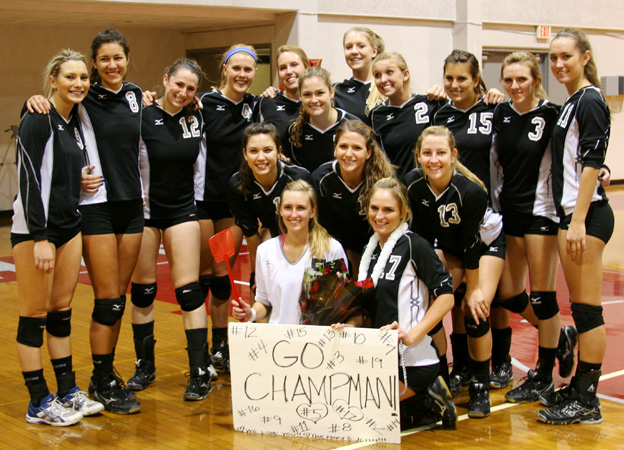 2011 Chapman University Volleyball (photo by Larry Newman)