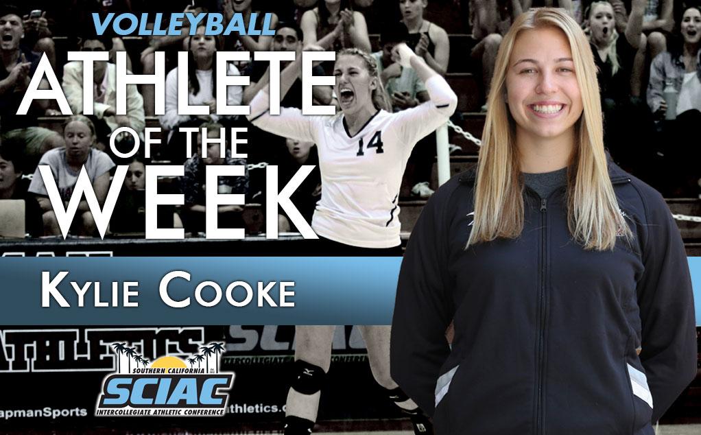 Cooke honored as volleyball SCIAC Athlete of the Week
