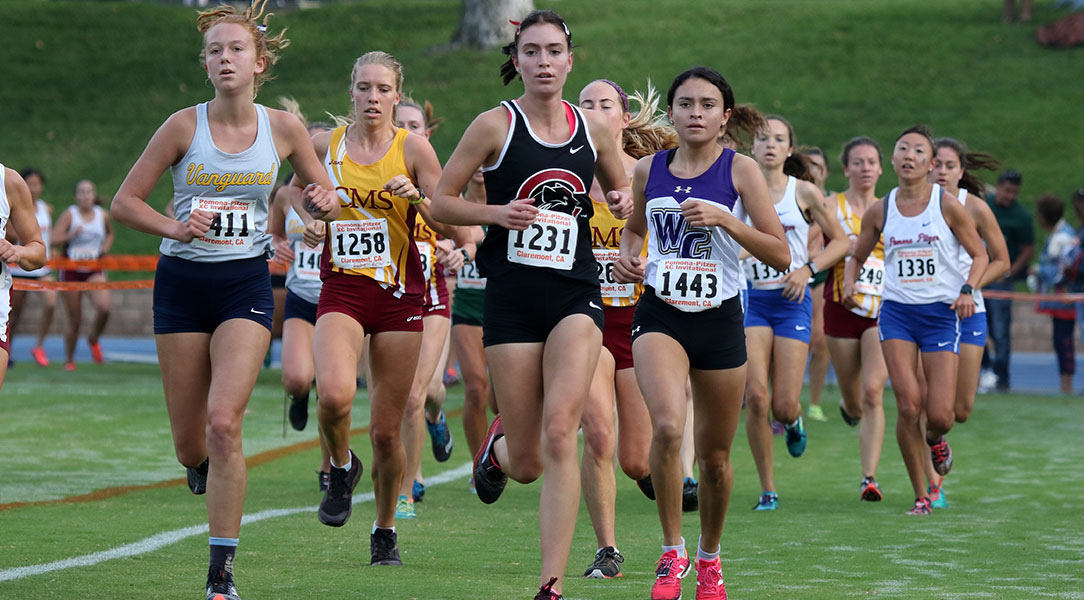 Arabella Reece runs toward the finish line.
