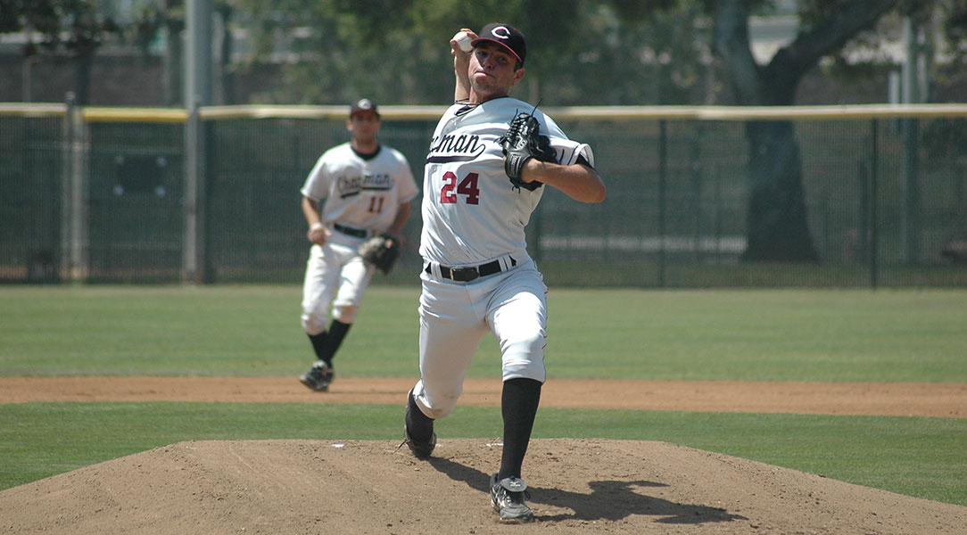 Brian Rauh pitches in a baseball game.