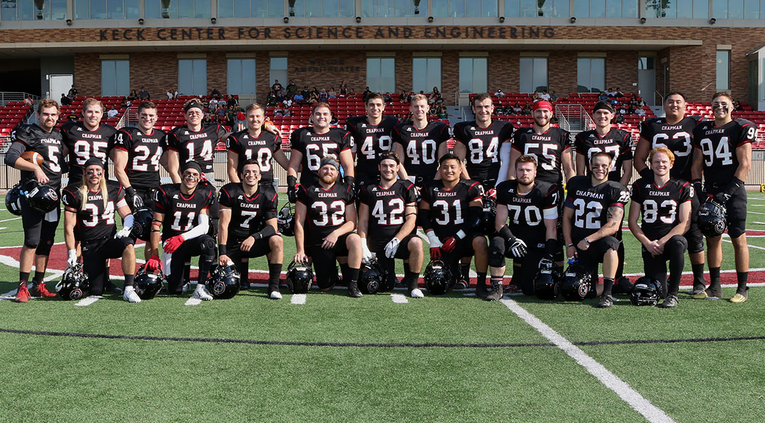 The 22 football seniors before the game.