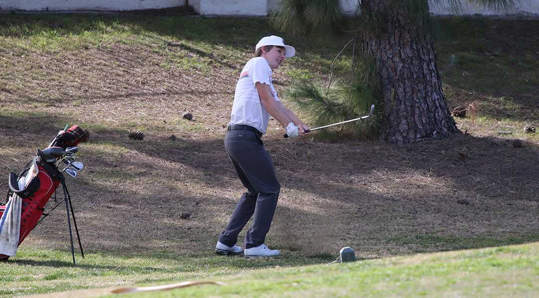 Brody Hval hits the ball.