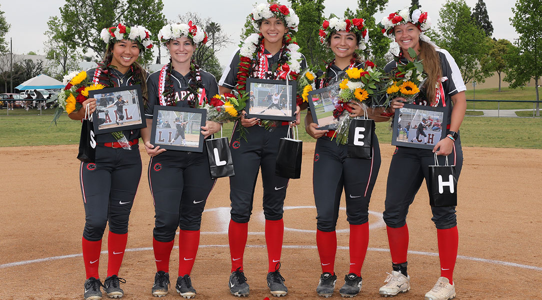 The seniors pose for a picture after Senior Day festivities.