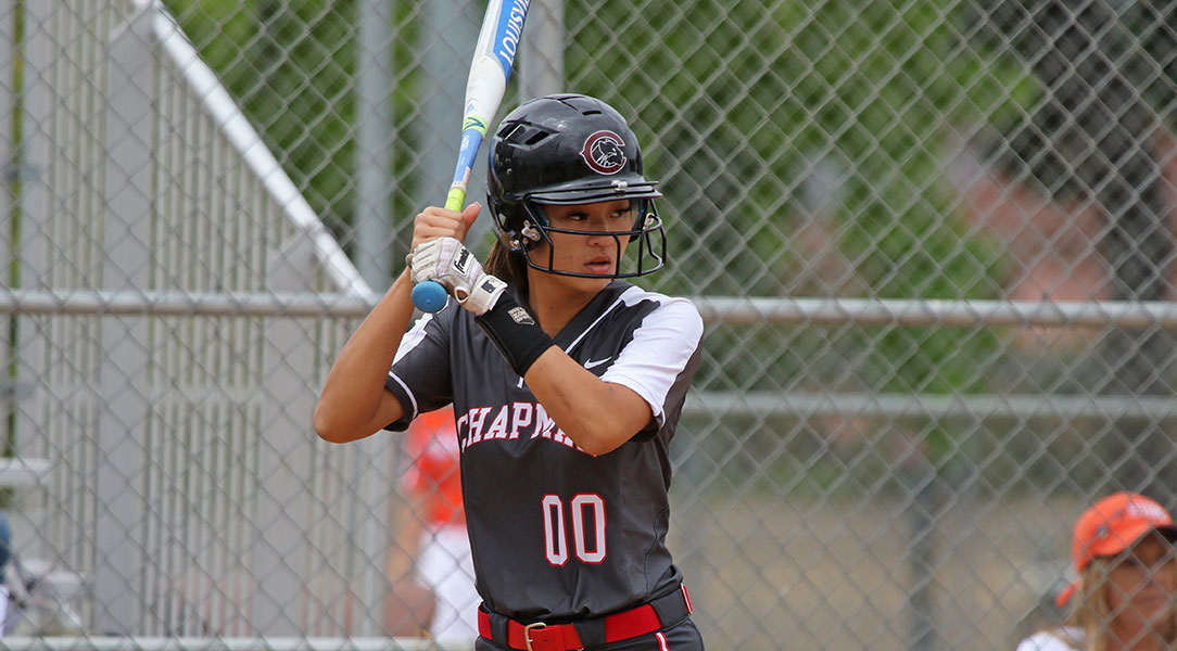 Mykala Tokunaga waits for a pitch in the batter's box.