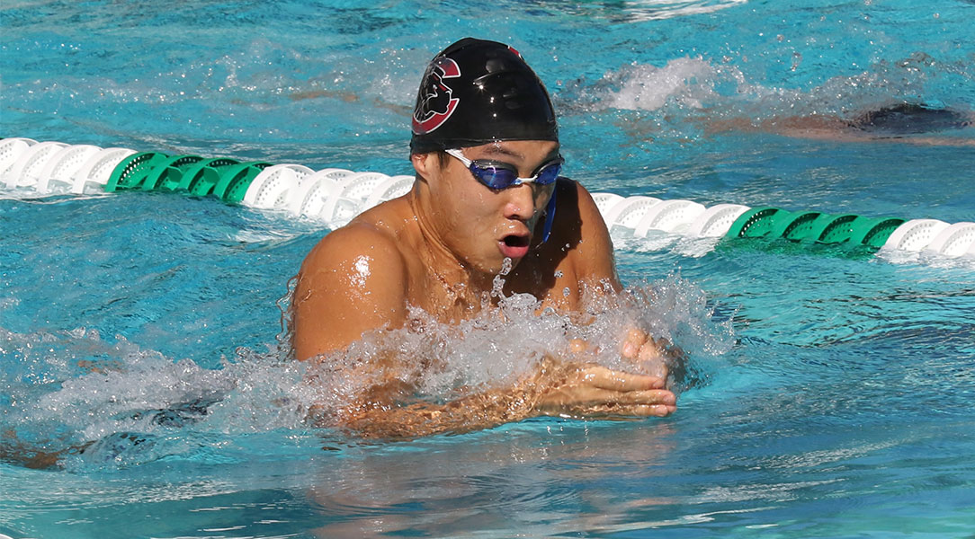William Cho swims the breaststroke.