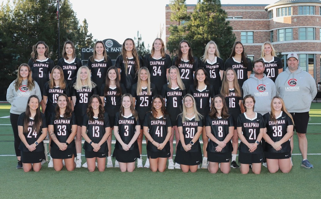 The 2022 Chapman women's lacrosse team photo.