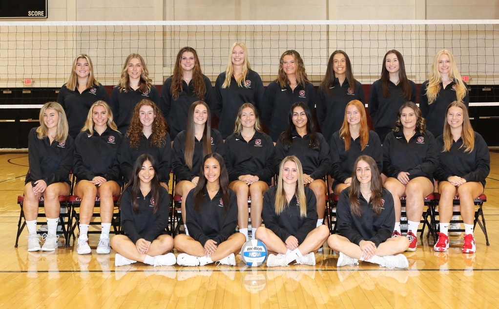 The team photo of the Chapman volleyball team.