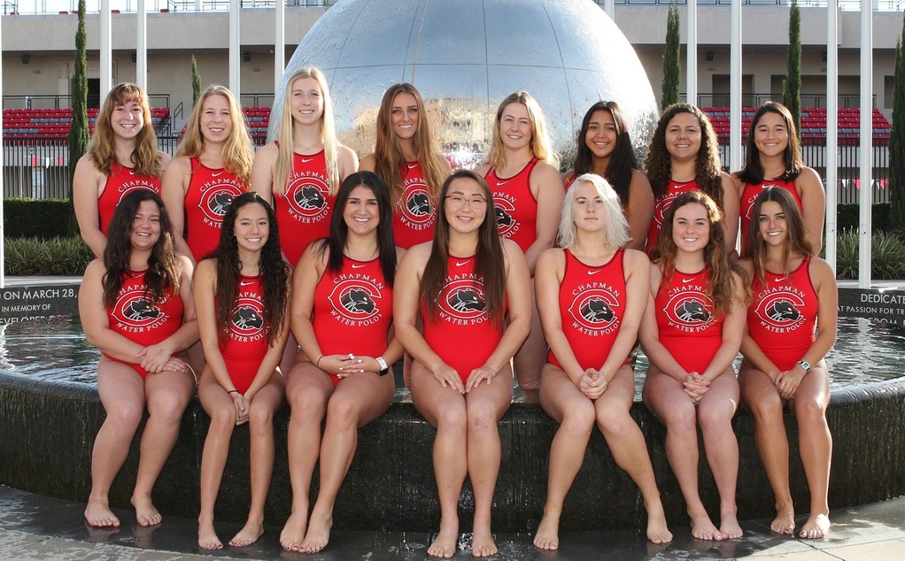 Chapman Women's Water Polo team picture.