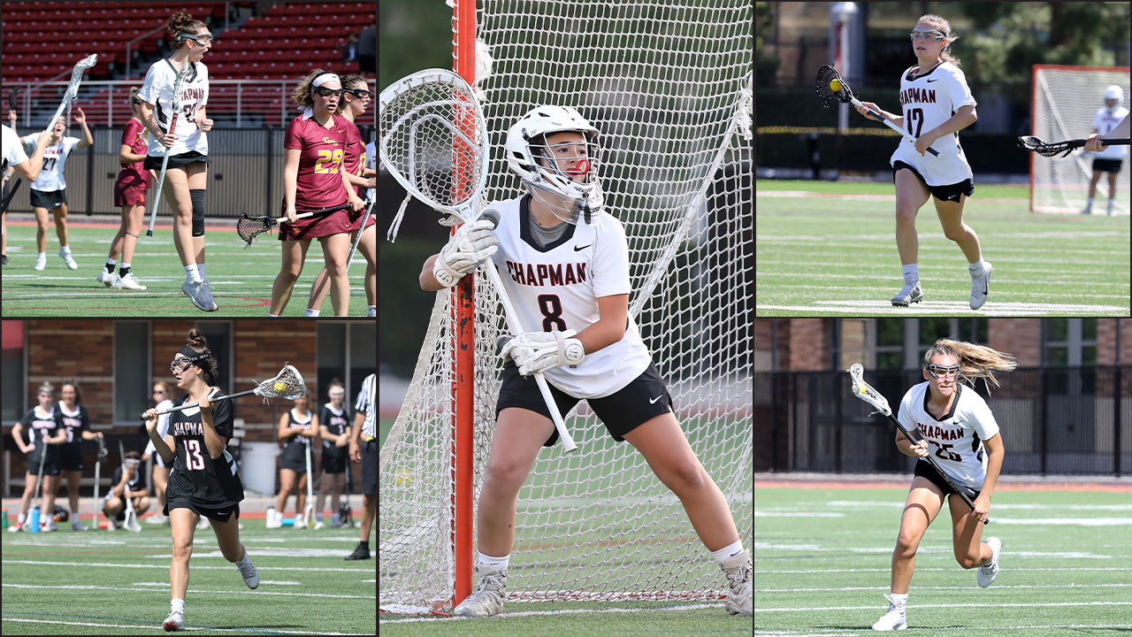 Collection of five lacrosse pictures of All-SCIAC selections.